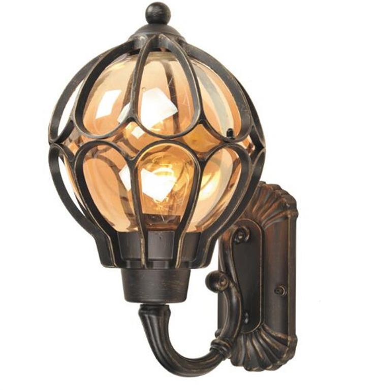 Crna bakra luksuzna klasika Viktorija aluminijumska staklena zidna lampa