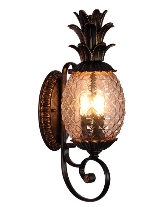 Crno vanjsko pineapple Wall Mount Outdoor Light Fixture for Home Decor